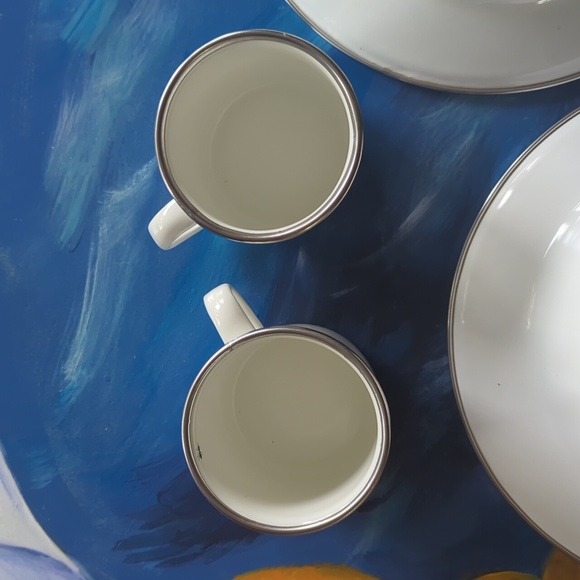 The Golden Rabbit II‎ Joan Wilkes Checkers & Ants Enamelware Bowls & Cup… - Picture 10 of 10